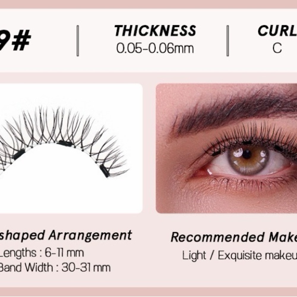 Magnetic set  lashes Natural Black False Eyelashes